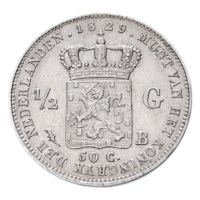 1/2 Gulden 1829/23 Willem I Brussel FDC-