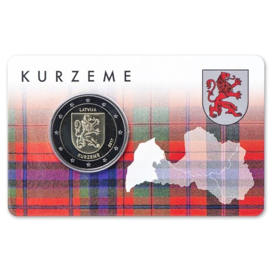 Letland 2 Euro "Kurzeme" 2017 BU Coincard