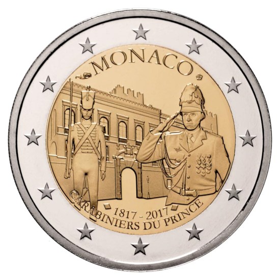 Monaco 2 Euro "Carabiniers" 2017 Proof
