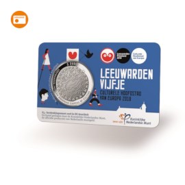 Leeuwarden 5 euro coin 2018 BU-quality in coincard 