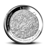 Leeuwarden 5 euro coin 2018 BU-quality in coincard 