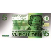 Silver Miniature Banknote 5 Guilders Joost van den Vondel