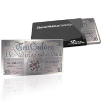 Billet de banque miniature en argent 10 Gulden 1945 Lieftinck