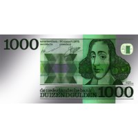 Zilveren Miniatuur Bankbiljet 1000 Gulden