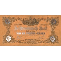 Billet de banque miniature en argent 25 Gulden 1860 "Jaune"