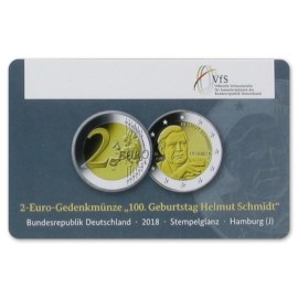 Duitsland 2 Euro "Helmut Schmidt" 2018 Coincard "J"