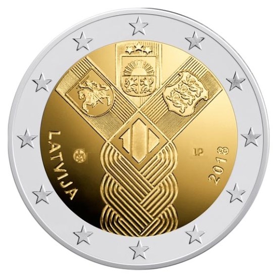 Letland 2 Euro "Baltische Staten" 2018