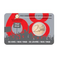 2 euromunt België 2018 ‘50 jaar mei 1968’ BU in coincard NL