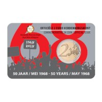 2 euromunt België 2018 ‘ 50 jaar mei 1968’  BU in coincard FR