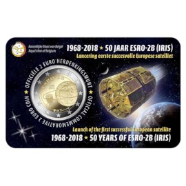 Pièce de 2 euros Belgique 2018 « ESRO-2B » BU dans une coincard NL