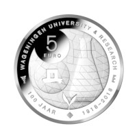 Wageningen University 5 euro coin 2018 BU-quality in coincard
