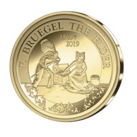 Pièce commémorative Belgique 2019 de 50 euros « Bruegel - Renaissance » Belle-épreuve Or dans son étui.