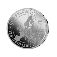 5 euromunt België 2019 ‘90 jaar Kuifje’ in KLEUR BU in coincard