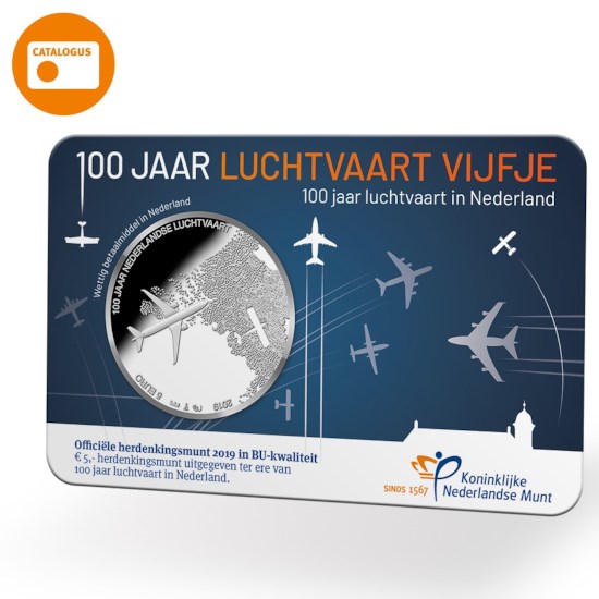 Aviation  5 euro coin 2019 BU-quality in coincard