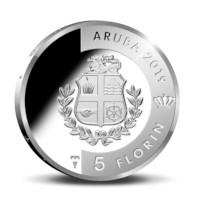 Aruba 5 Florin ‘Turtuga’ 2019 Zilver Proof
