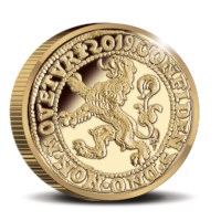 Official Restrike Lion Dollar 2019 Gold Proof – Piedfort edition
