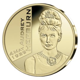 Pièce commémorative Belgique 2019 de 25 euros « Audrey Hepburn » Belle-épreuve Or dans son étui.