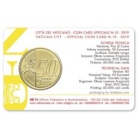 Vatican 50 cents 2019 BU Coincard
