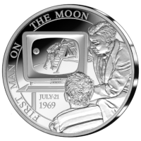 5 euromunt België 2019 ’50 jaar eerste mens op de Maan’ Zilver Proof in luxe etui