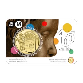 Pièce de 2,5 euros Belgique 2019 « 400 ans Manneken Pis » BU dans une coincard – FR