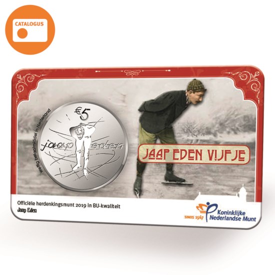 Jaap Eden 5 Euro Coin BU quality in coincard
