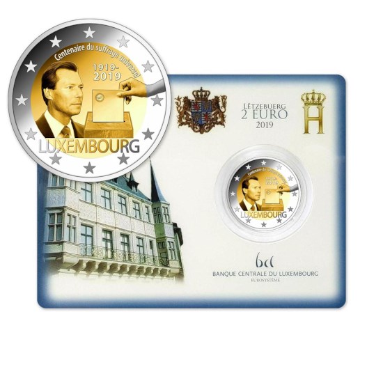Luxembourg 2 Euro "Electoral Rights" 2019 BU Coincard