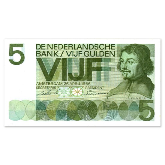 5 Gulden "Vondel" 1966 UNC
