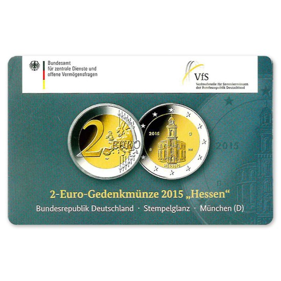 Duitsland 2 Euro "Hessen" 2015 Coincard "D"