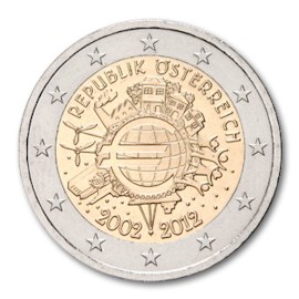 Oostenrijk 2 Euro "10 Jaar Euro" 2012