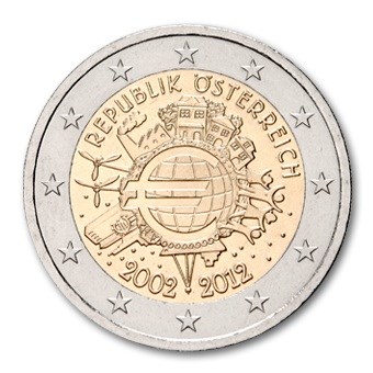 Austriche 2 euros « 10 ans Euro » 2012