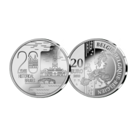 20 euro ’20 jaar historische binnenstad Brugge werelderfgoed’ Zilver Proof