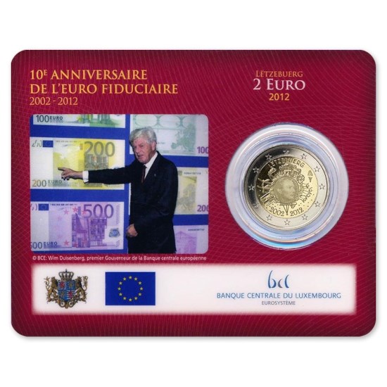Luxembourg 2 Euro "10 Years of the Euro" 2012 Coincard
