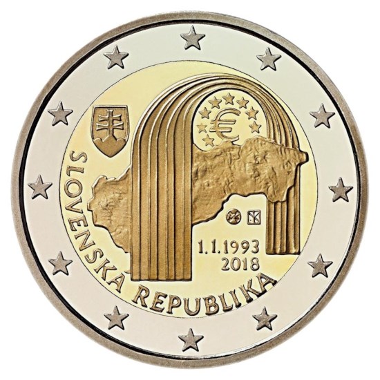 Slowakije 2 Euro "25 Jaar Republiek" 2018