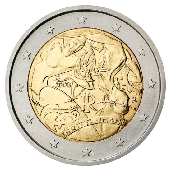 Italie 2 euros « Droits de l'homme » 2008