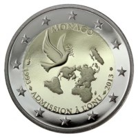 Monaco 2 Euro "20 years UN member" 2013