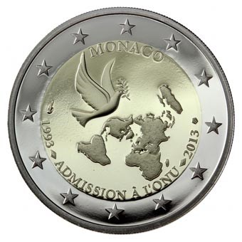 Monaco 2 Euro "20 years UN member" 2013