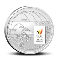 Pièce de 5 euros Belgique 2020 « Team Belgium » en couleur BU dans une coincard