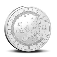 Pièce de 5 euros Belgique 2020 « Team Belgium » en relief BU dans une coincard
