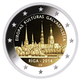 Lettonie 2 euros « Riga » 2014