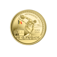 Pièce de 2,5 euros Belgique 2020 « 100 ans des Jeux Olympiques Anvers » en COULEUR BU dans une coincard 