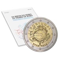 Portugal 2 Euro "10 Years of the Euro" 2012 BU Coincard