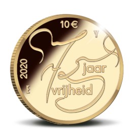 75 jaar vrijheid Tientje Nederland 2020 Goud Proof