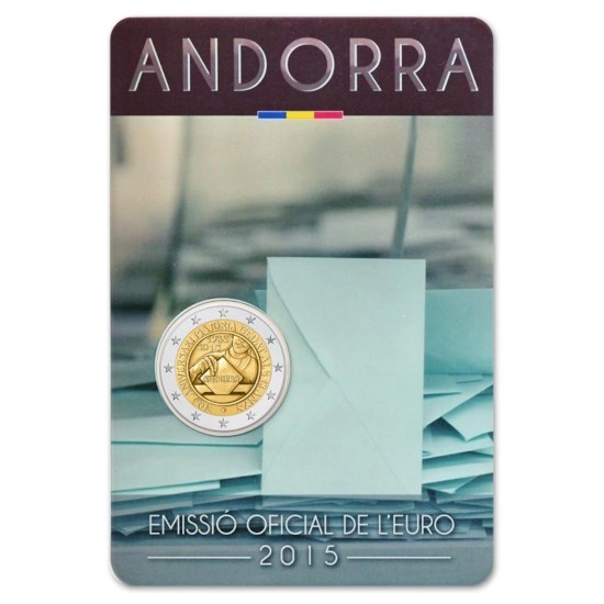 Andorra 2 Euro "Stemrecht" 2015 BU Coincard