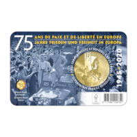 Pièce de 2,5 euros Belgique 2020 « 75 ans de paix et de liberté en Europe » BU dans une coincard - NL