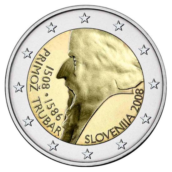 Slovénie 2 euros « Trubar » 2008 UNC