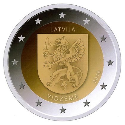 Letland 2 Euro "Vidzeme" 2016