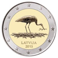 Latvia 2 Euro "Stork" 2015