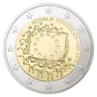 Oostenrijk 2 Euro "Europese Vlag" 2015.