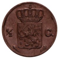 ½ Cent 1819-1837 Willem I Fr+
