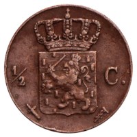½ Cent 1850-1873 Willem III ZFr